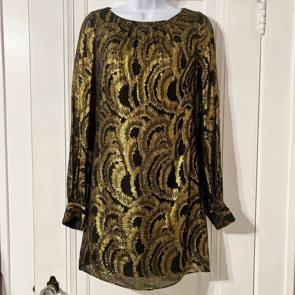 Milly silk gold dress size 2 - Picture 4 of 14